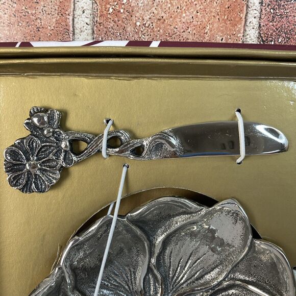 Biltmore For Your Home Dip Bowl & Spreader Set Flower Dogwood Made In India - Picture 8 of 8